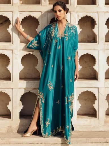Ivory Silk Kaftan